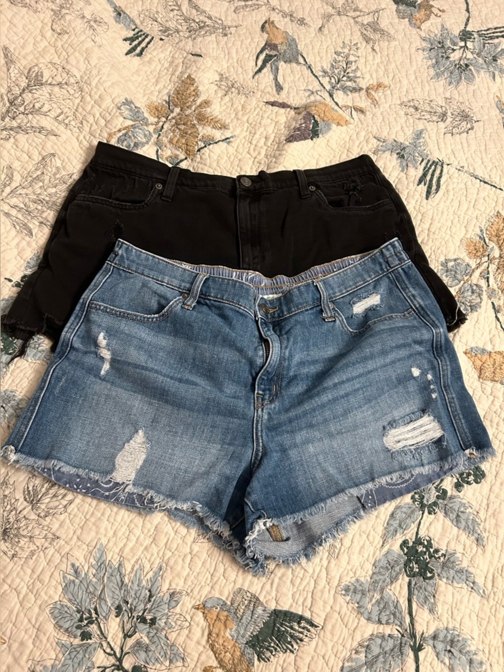 aerie Daydreamer Denim Shorts Duo - Blue and Black